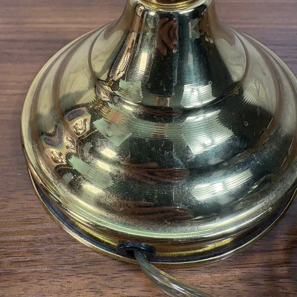 Antique Brass Student Oil Lamp Modified Wired Working with Floral Single Arm